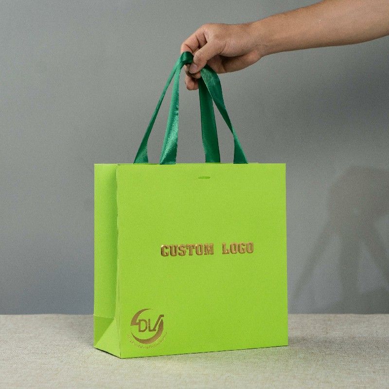 Neon green kraft bag