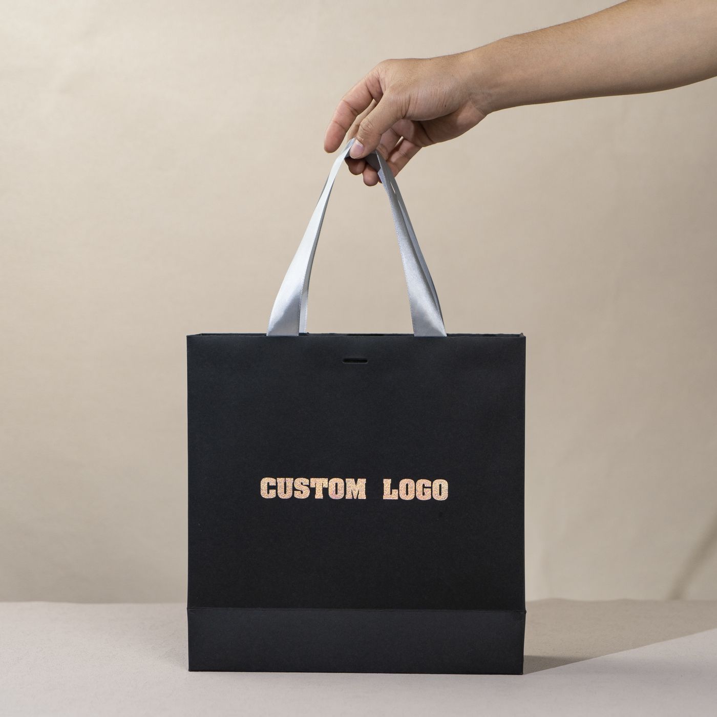 Matte black luxury paper bag