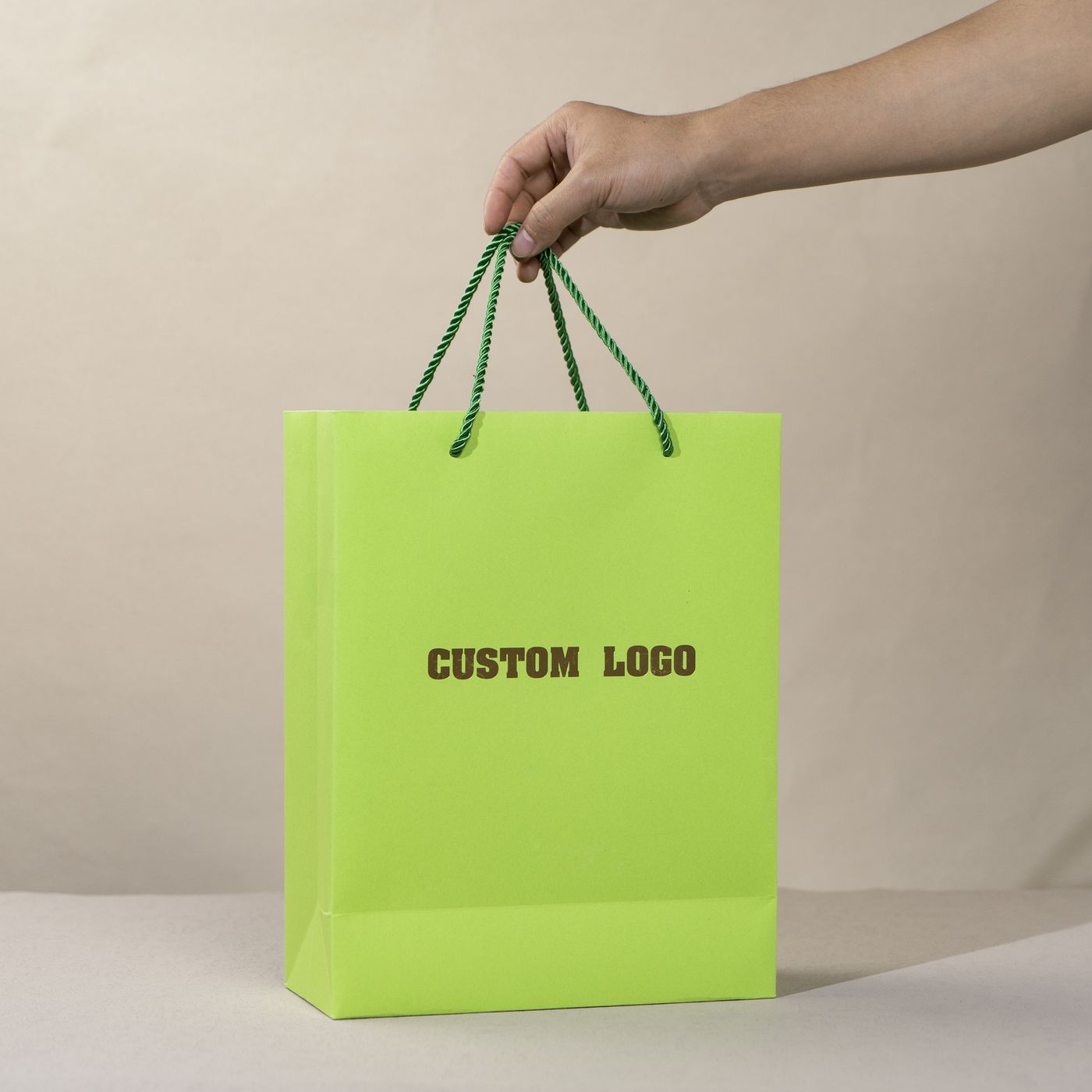 Two-tone ribbon handle bag