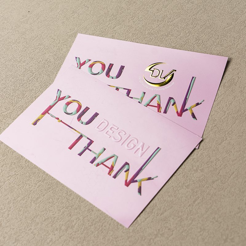 Embossed thank you card