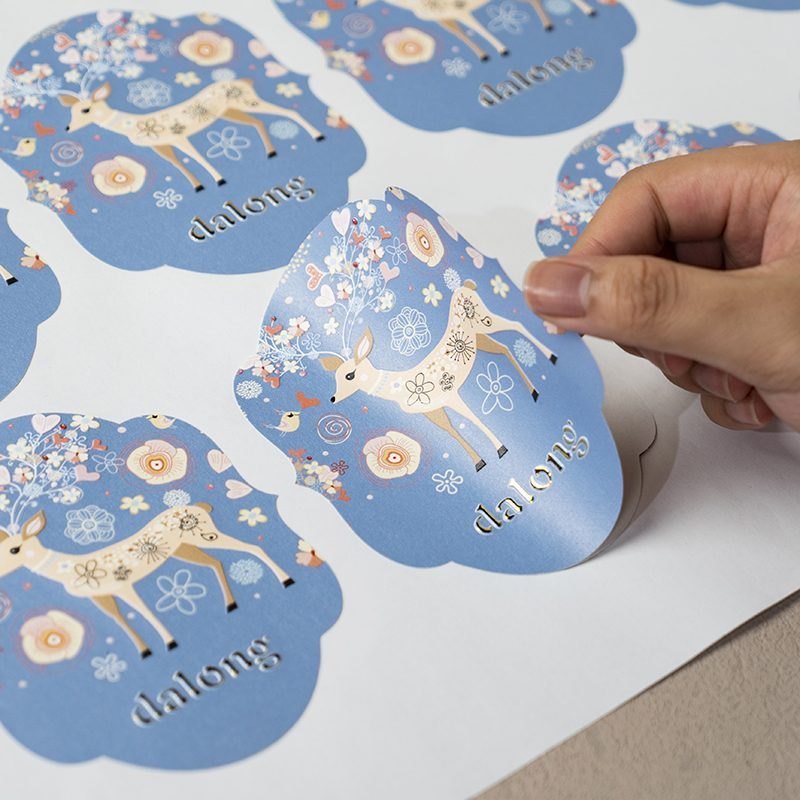 Die-cut illustrated sticker sheet