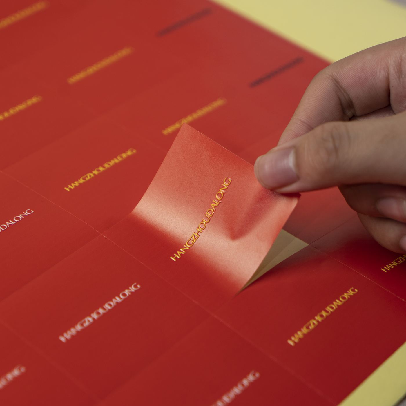 Custom red label stickers