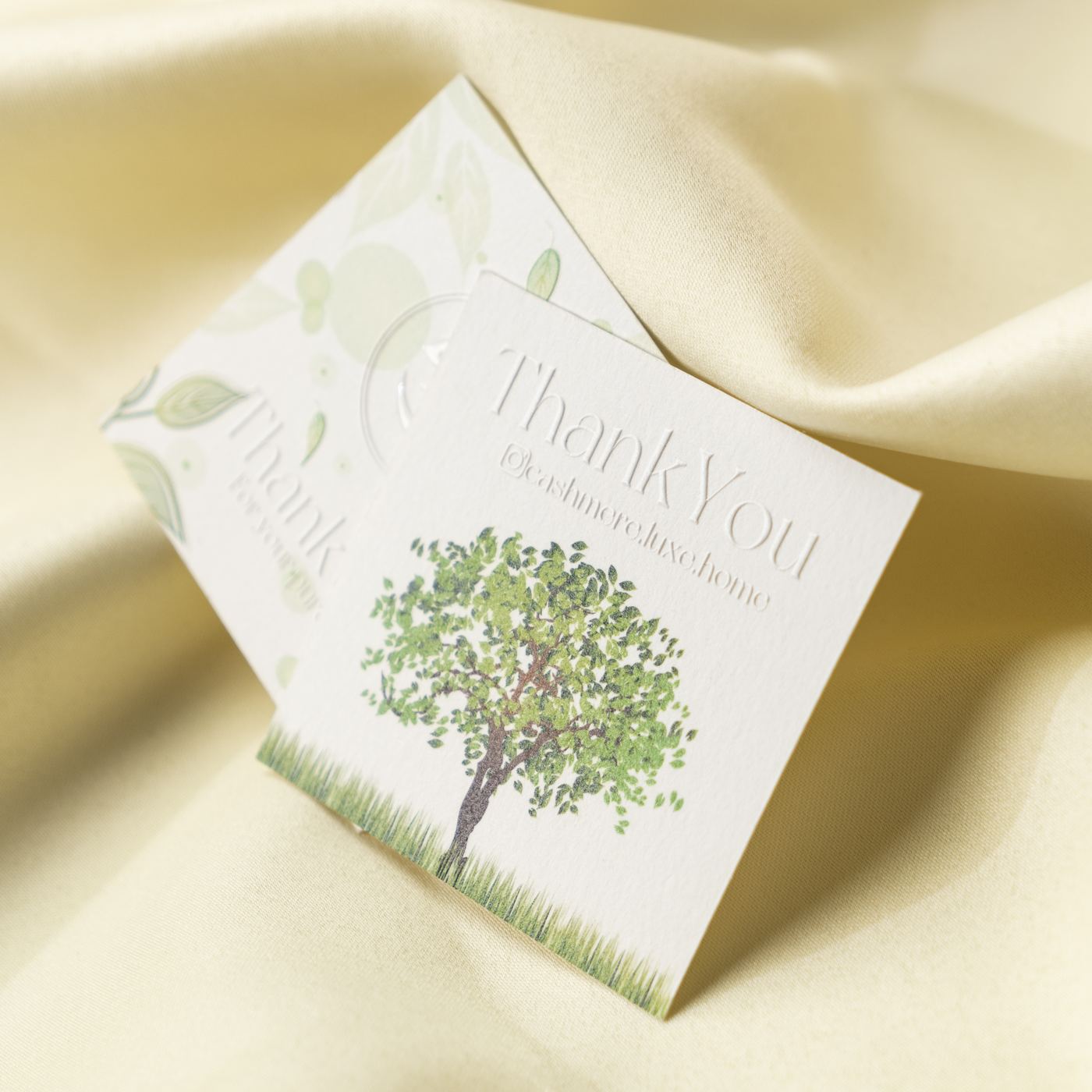 Thank you card with tree design